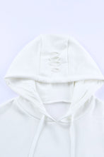 Load image into Gallery viewer, Distressed Drawstring Long Sleeve Hoodie