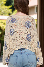 Load image into Gallery viewer, Openwork Round Neck Long Sleeve Knit Top