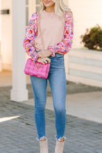 Load image into Gallery viewer, Printed Round Neck Flounce Sleeve Sweater