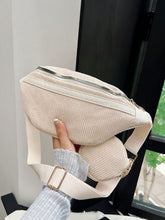 Load image into Gallery viewer, Corduroy Adjustable Strap Crossbody Bag with Pouch