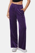 Load image into Gallery viewer, Drawstring Elastic Waist Straight Leg Pants