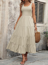 Load image into Gallery viewer, Smocked Scoop Neck Sleeveless Tank Dress