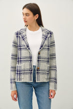 Load image into Gallery viewer, Be Cool Plaid Long Sleeve Sweater Jacket with Front Patch Pockets