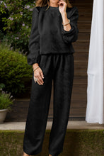 Load image into Gallery viewer, Round Neck Long Sleeve Top and Pants Set