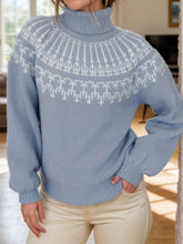 Load image into Gallery viewer, Contrast Turtleneck Long Sleeve Sweater