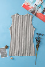 Load image into Gallery viewer, Cutout Striped Round Neck Tank