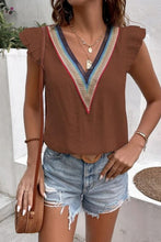 Load image into Gallery viewer, Full Size Ruffled V-Neck Cap Sleeve Blouse