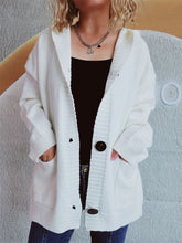 Load image into Gallery viewer, Dropped Shoulder Long Sleeve Hooded Cardigan