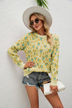Load image into Gallery viewer, Heart Round Neck Dropped Shoulder Sweater