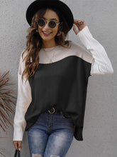 Load image into Gallery viewer, Color Block Round Neck Sweater