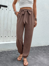 Load image into Gallery viewer, Tied High Waist Pants with Pockets