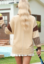 Load image into Gallery viewer, Color Block Johnny Collar Long Sleeve Sweatshirt