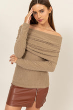 Load image into Gallery viewer, HYFVE Fuzzy Off shoulder Textured Knit Top