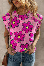 Load image into Gallery viewer, Printed Round Neck Cap Sleeve T-Shirt