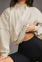 Load image into Gallery viewer, Half Zip Drop Shoulder Long Sleeve Sweatshirt