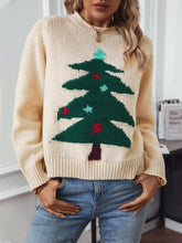 Load image into Gallery viewer, Christmas Tree Round Neck Raglan Sleeve Sweater