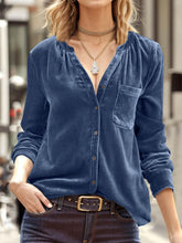 Load image into Gallery viewer, Notched Button Down Long Sleeve Shirt