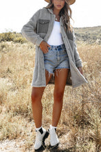 Load image into Gallery viewer, Collared Neck Long Sleeve Longline Teddy Jacket