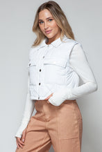 Load image into Gallery viewer, Snobbish Snap Down Quilted Crop Vest