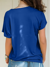 Load image into Gallery viewer, Asymmetrical Neck Short Sleeve T-Shirt
