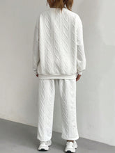 Load image into Gallery viewer, Texture Round Neck Top and Pants Set