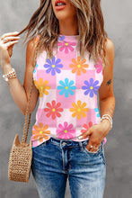 Load image into Gallery viewer, Flower Printed Round Neck Tank