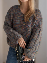Load image into Gallery viewer, Dropped Shoulder Long Sleeve Sweater