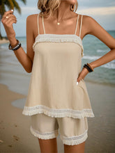 Load image into Gallery viewer, Fringe Square Neck Cami and Shorts Set
