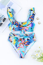 Load image into Gallery viewer, Ruffled Wide Strap Swim Top and Bottom Set