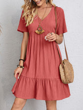 Load image into Gallery viewer, Full Size V-Neck Short Sleeve Dress
