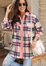 Load image into Gallery viewer, Fuzzy Plaid Corduroy Patchwork Shacket
