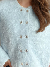 Load image into Gallery viewer, Heart Button Round Neck Cardigan