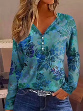 Load image into Gallery viewer, Printed V-Neck Long Sleeve Blouse