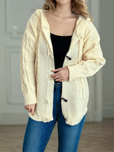 Load image into Gallery viewer, Cable-Knit Long Sleeve Hooded Cardigan