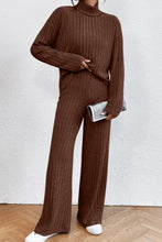Load image into Gallery viewer, Mock Neck Dropped Shoulder Top and Pants Set