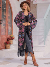 Load image into Gallery viewer, Fringe Open Front Long Sleeve Cardigan