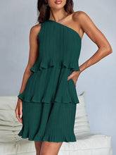 Load image into Gallery viewer, Layered Single Shoulder Mini Dress