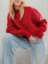 Load image into Gallery viewer, Slit Round Neck Long Sleeve Sweater