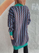 Load image into Gallery viewer, Contrast Trim Geometric Button Down Cardigan