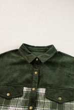Load image into Gallery viewer, Snap Down Collared Neck Plaid Shacket