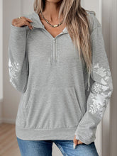 Load image into Gallery viewer, Perfee Half Zip Long Sleeve Hoodie