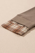 Load image into Gallery viewer, Drawstring Plaid Turtleneck Long Sleeve Top