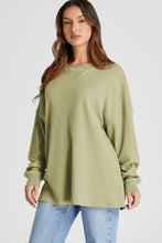 Load image into Gallery viewer, Waffle-Knit Long Sleeve Sweatshirt