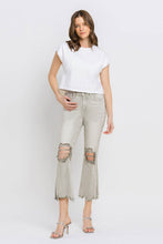 Load image into Gallery viewer, Lovervet Distressed Raw Hem Cropped Flare Jeans