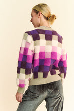 Load image into Gallery viewer, Davi &amp; Dani Checkered Round Neck Long Sleeve Sweater