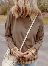 Load image into Gallery viewer, Drawstring Plaid Turtleneck Long Sleeve Top