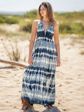 Load image into Gallery viewer, Tie-Dye Halter Neck Sleeveless Dress
