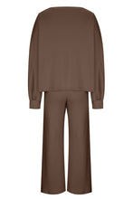 Load image into Gallery viewer, Round Neck Long Sleeve Top and Pants Set