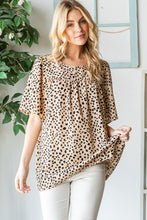 Load image into Gallery viewer, Heimish Full Size Animal Print Flutter Sleeve Blouse