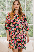 Load image into Gallery viewer, ODDI Full Size Floral Puff Sleeve Mini Dress